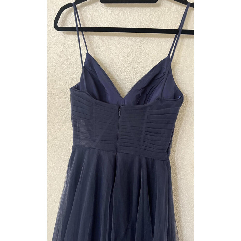 New LA FEMME ILLUSIONS A-LINE TULLE BALL GOWN In Midnight Size 4 $448 - Picture 8 of 9
